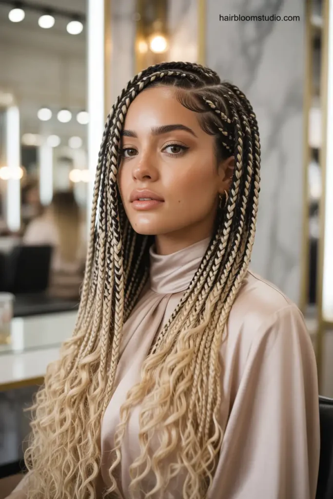 Blonde Highlighted Poetic Justice Braids
