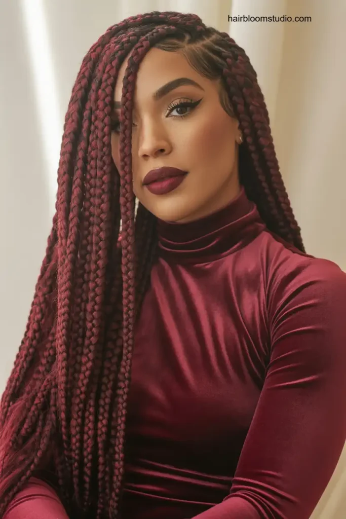 Burgundy Poetic Justice Braids