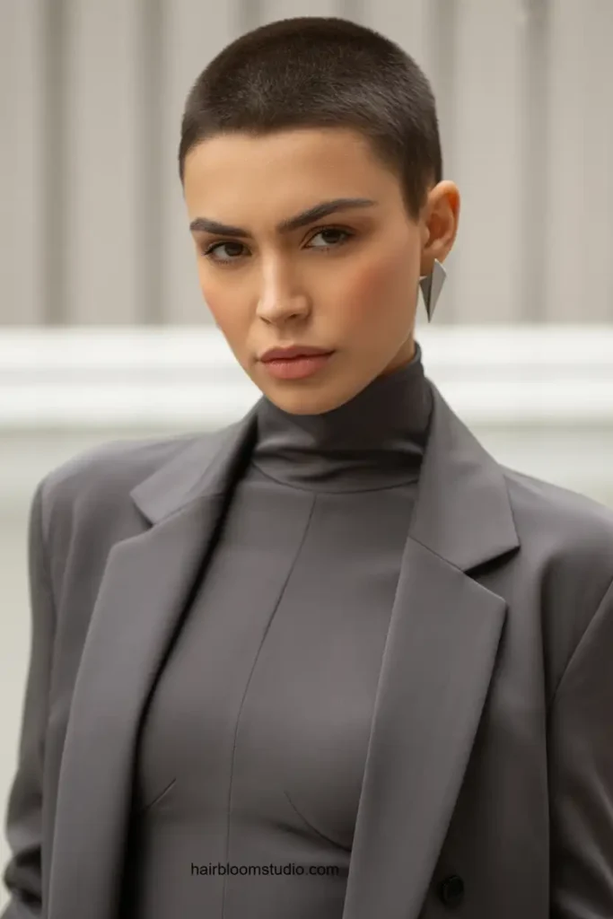 Dark Brown Buzz Cut