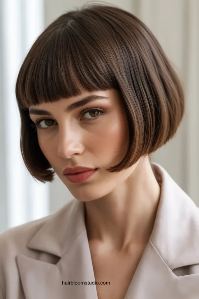 Dark Brown French Bob