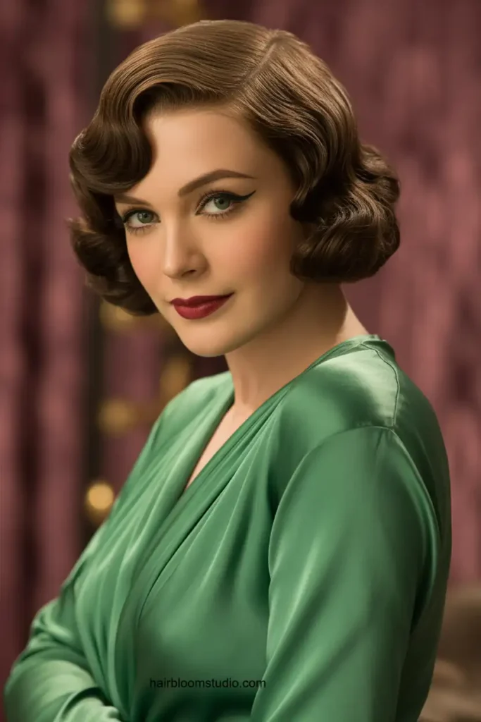 Glamorous Dark Brown Finger Waves