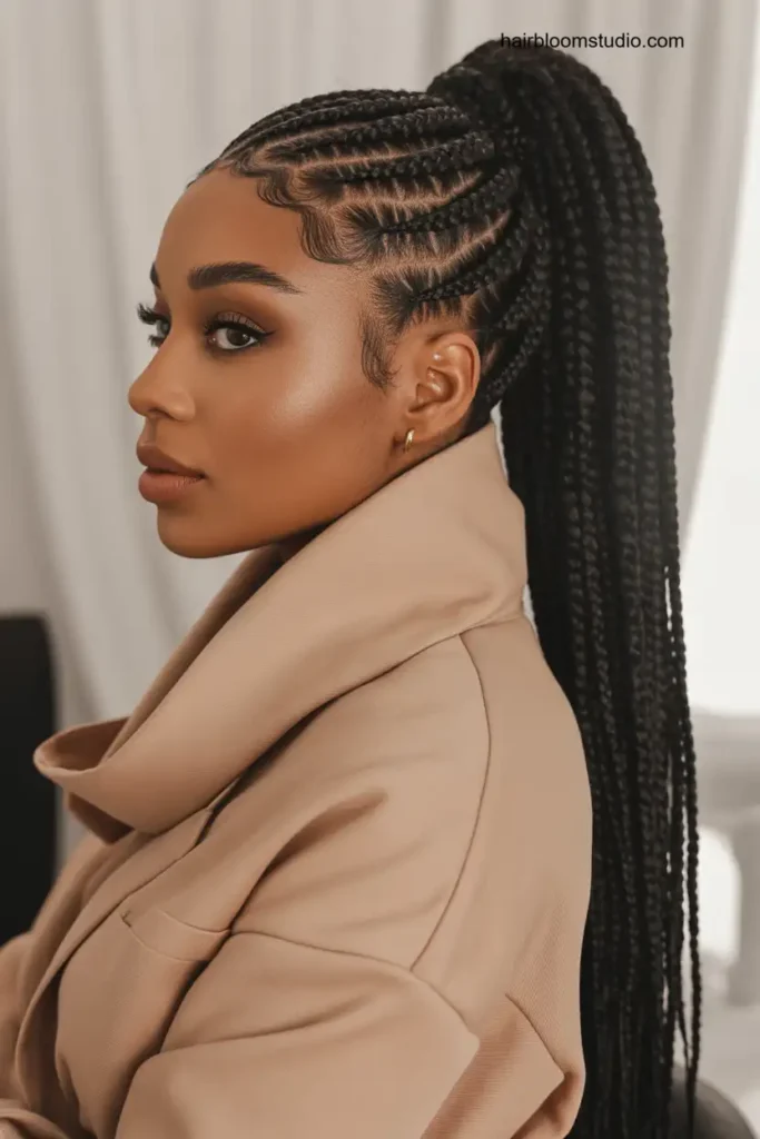 High Ponytail Poetic Justice Braids