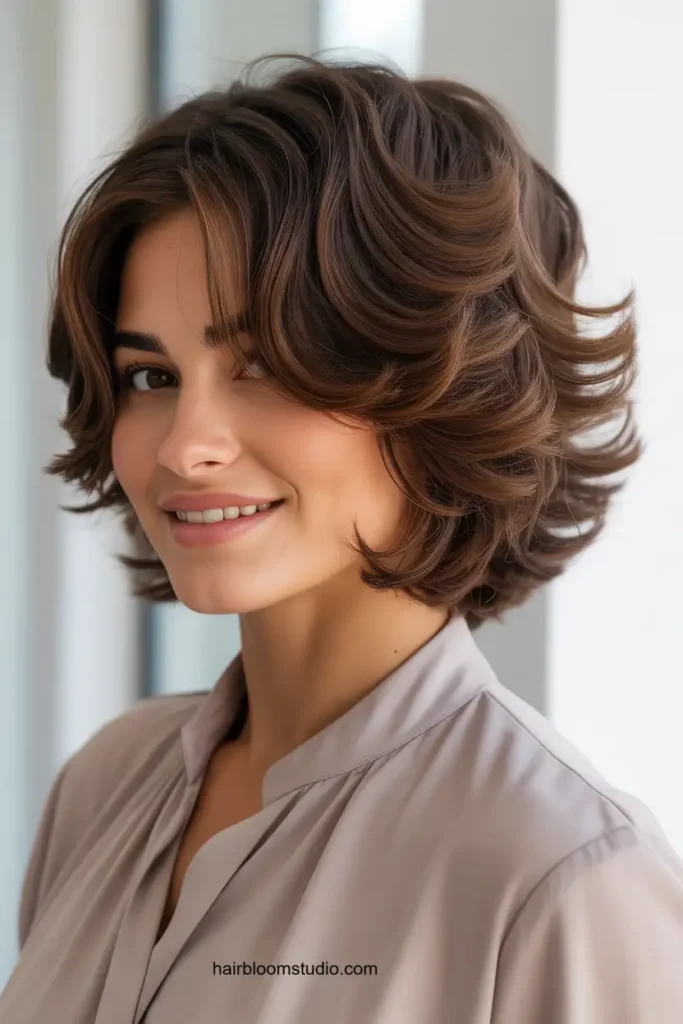 Layered Short Brunette Hair
