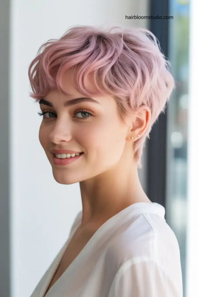 Light Pink Pixie Cut