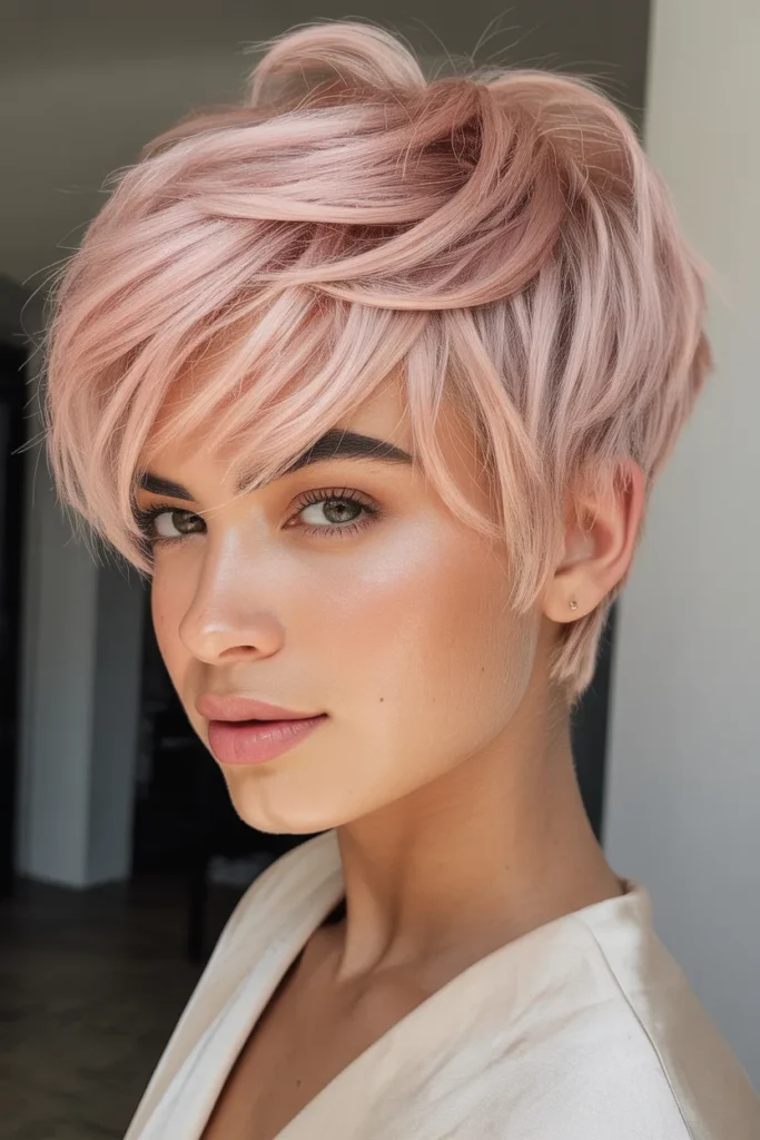 Light Pink Pixie Cut