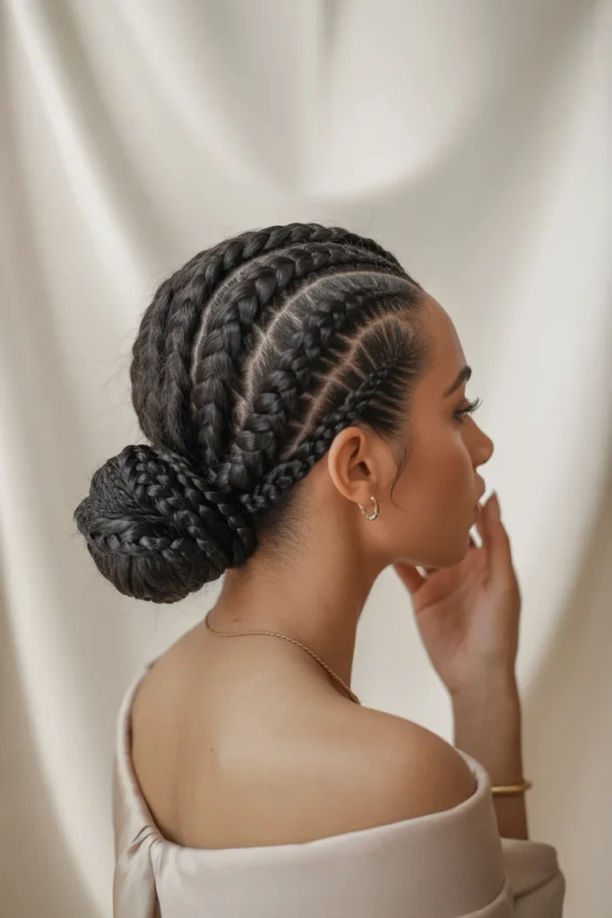 Low Bun Braids