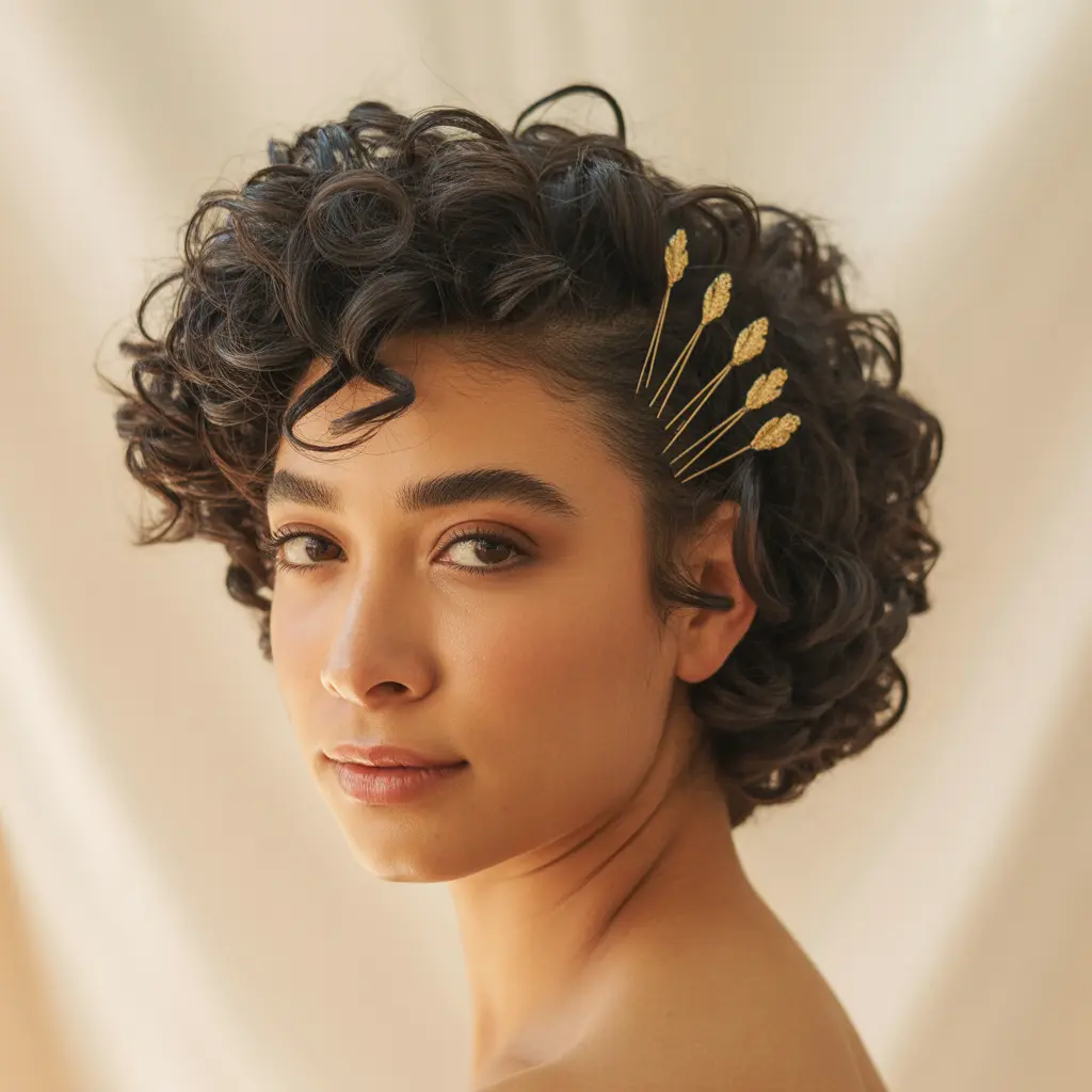 Natural Hair with Side Pins
