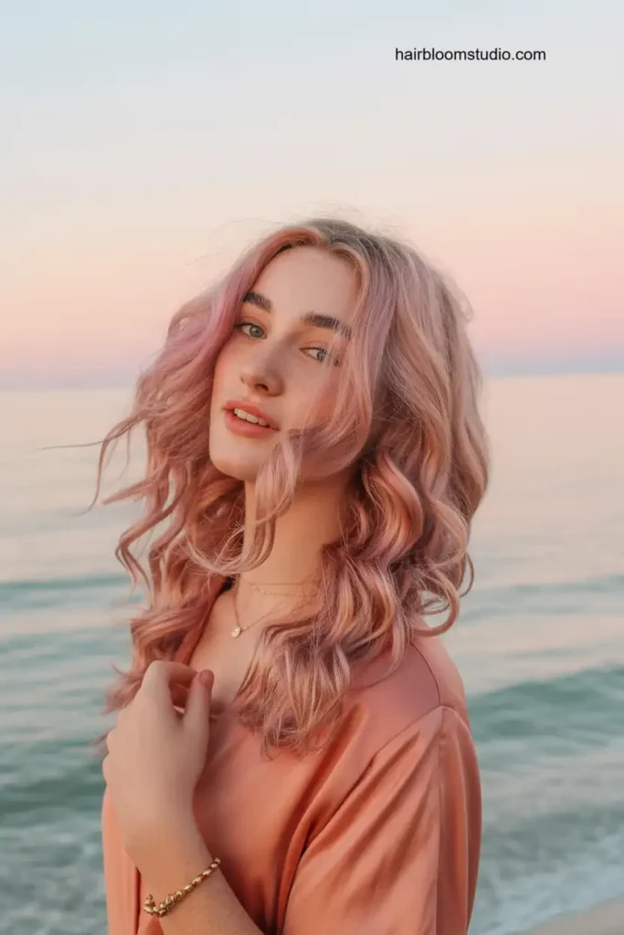 Pink Beach Waves