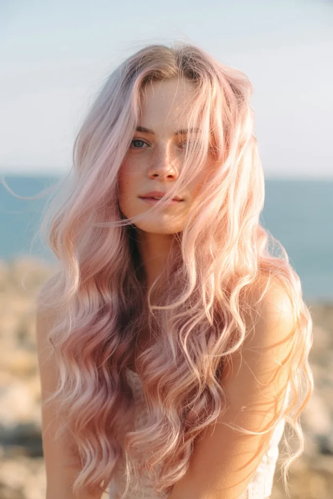 Pink Beach Waves