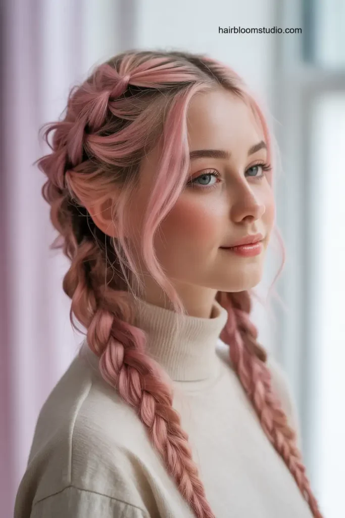 Pink Braided Style