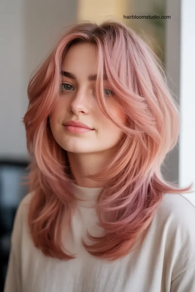 Pink Layered Hair
