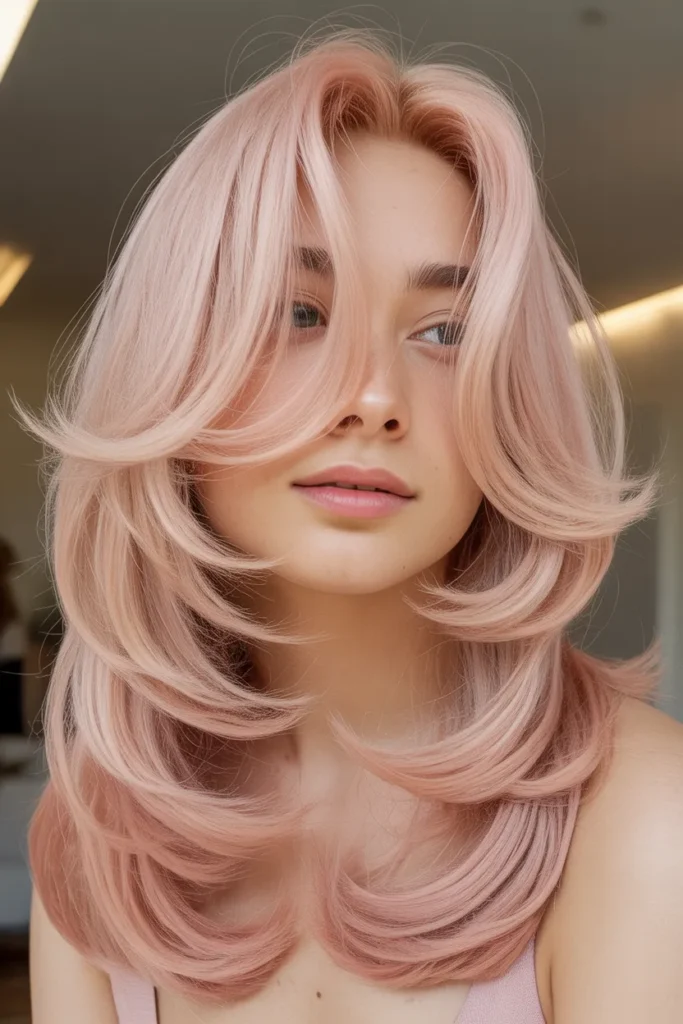 Pink Layered Hair
