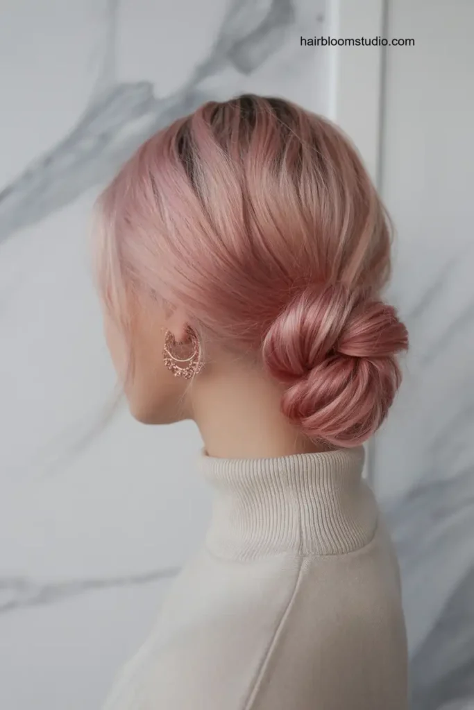 Pink Low Bun