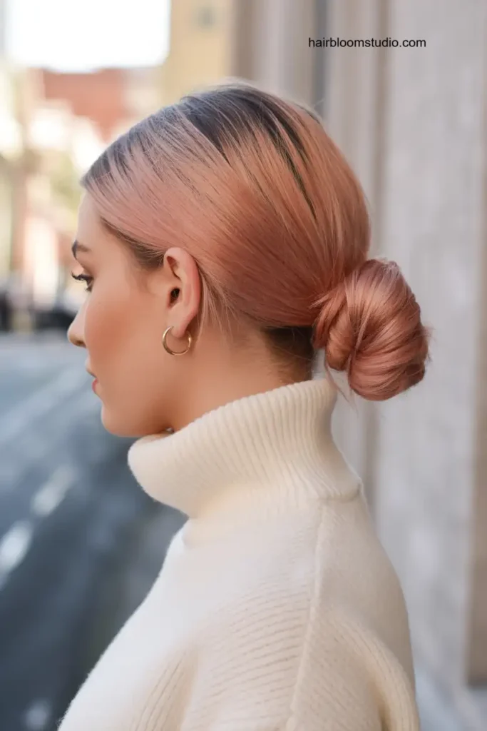 Pink Sleek Bun