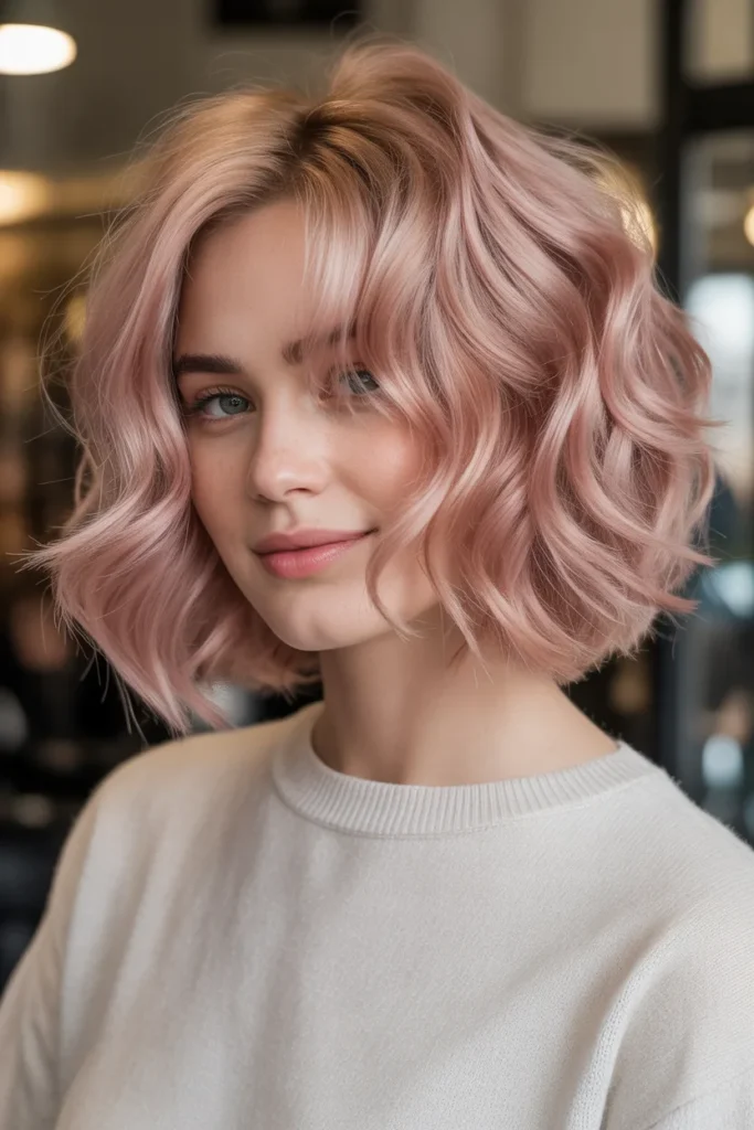 Pink Wavy Lob