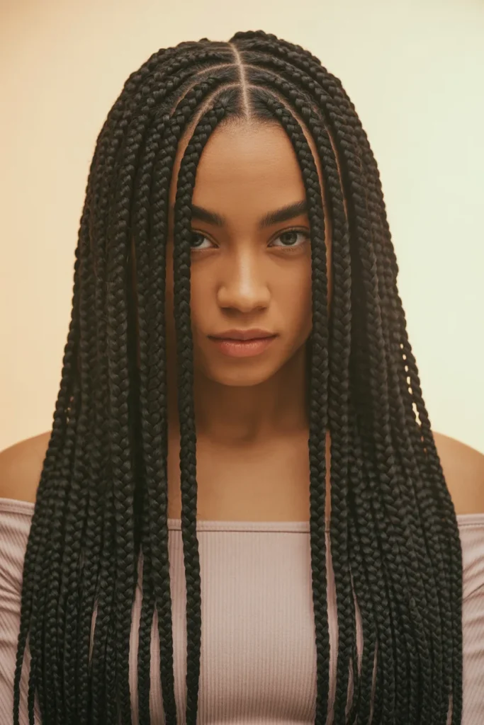 Poetic Justice Braids with Middle Part