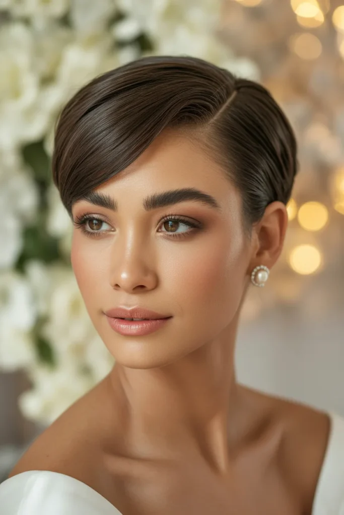 Sleek Side-Part Pixie