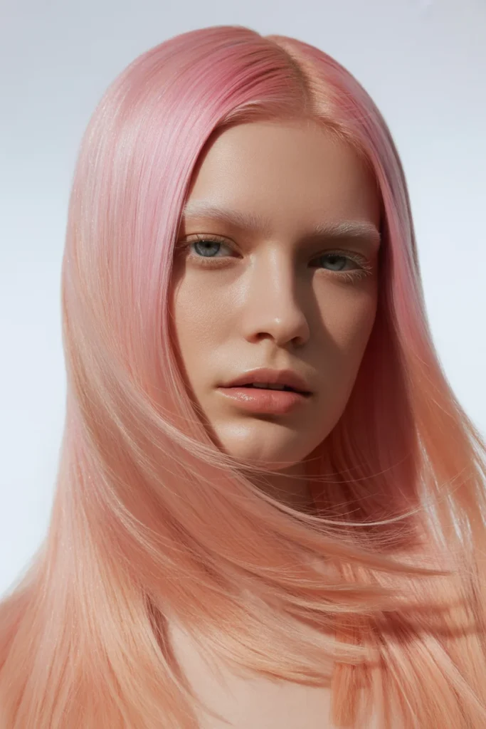 Straight Light Pink Hair