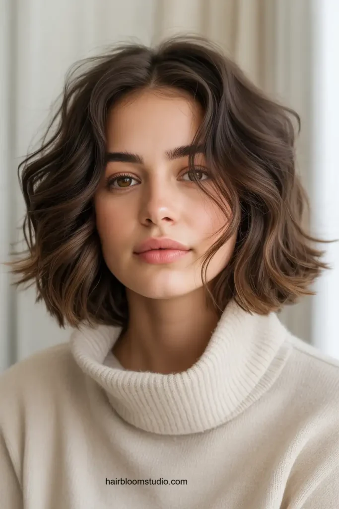 Tousled Brunette Lob