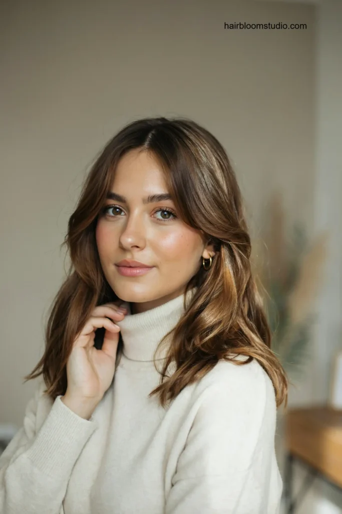Caramel Highlighted Long Bob