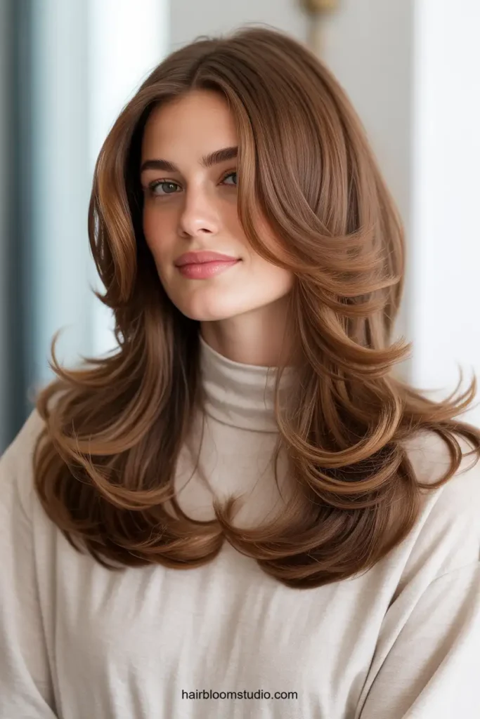 Classic Feathered Layers for Long Hair