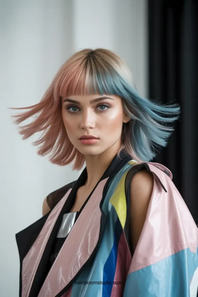 Colored Flutter Bangs