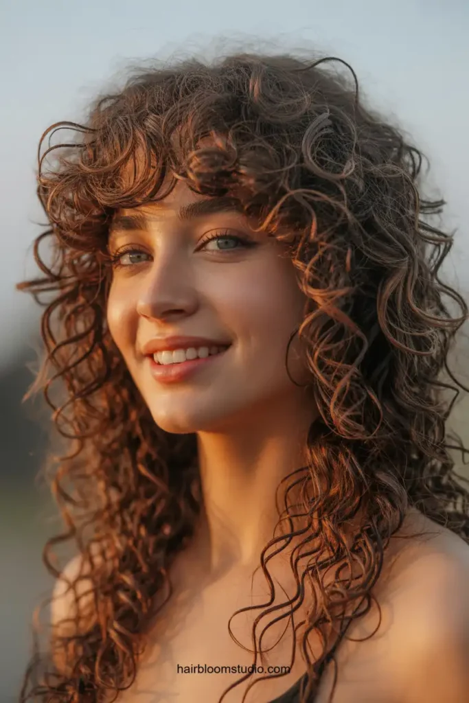 Curly Flutter Bangs