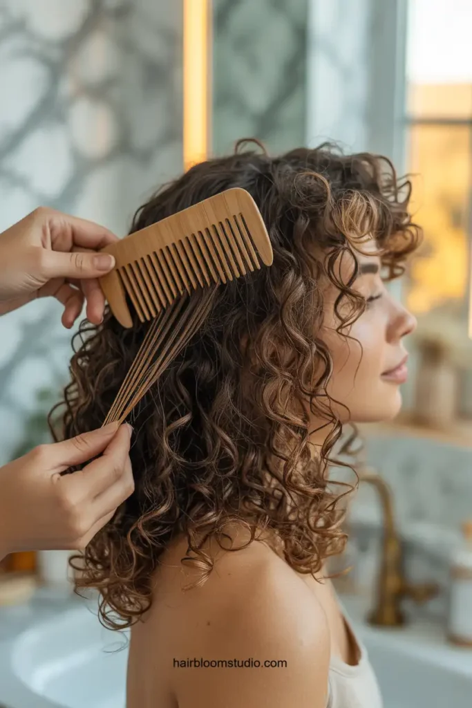 Detangle with Wide-Tooth Comb