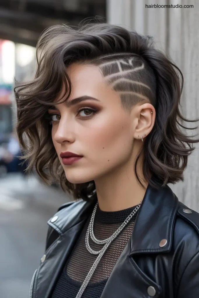 Edgy Undercut + Flutter Bangs