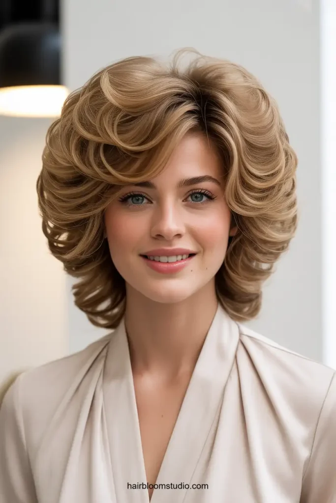 Feathered Hair with Volume Blowout