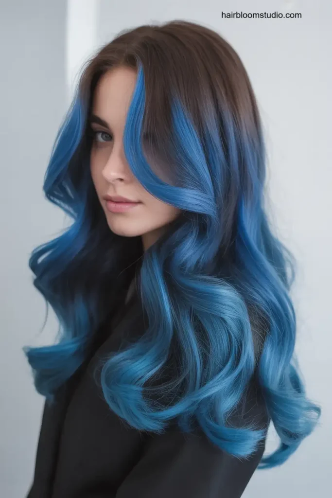 Gradient Blue Balayage