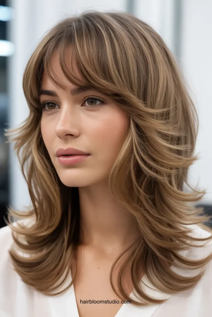 Layered Flutter Bangs