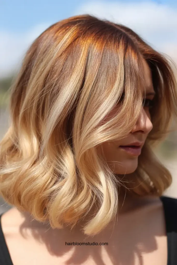 Long Layered Bob with Highlights