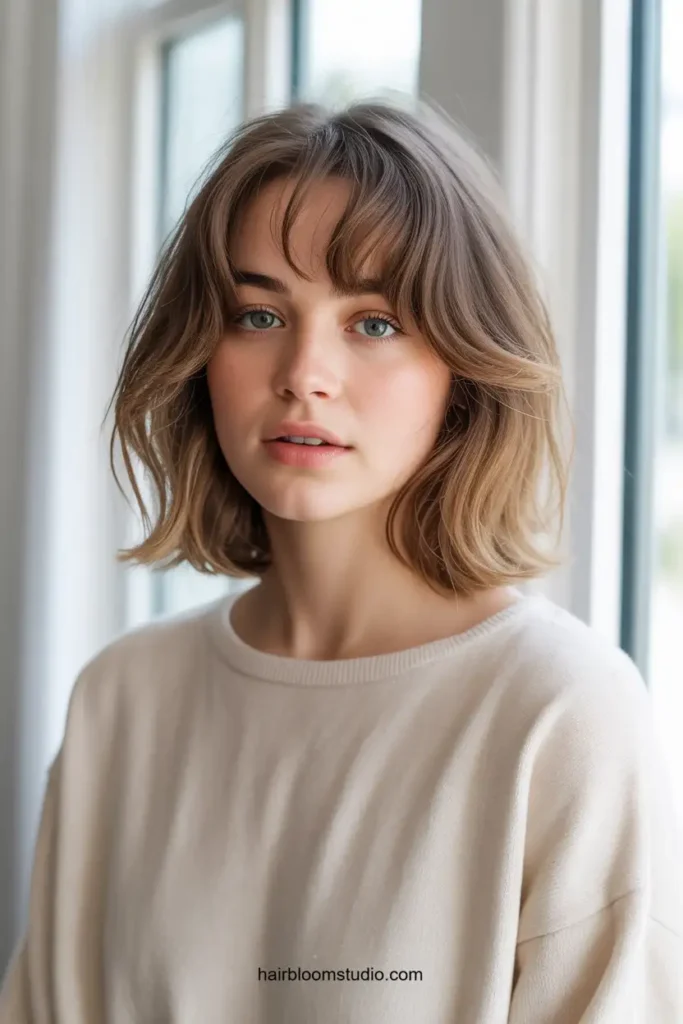 Minimal Natural Flutter Bangs