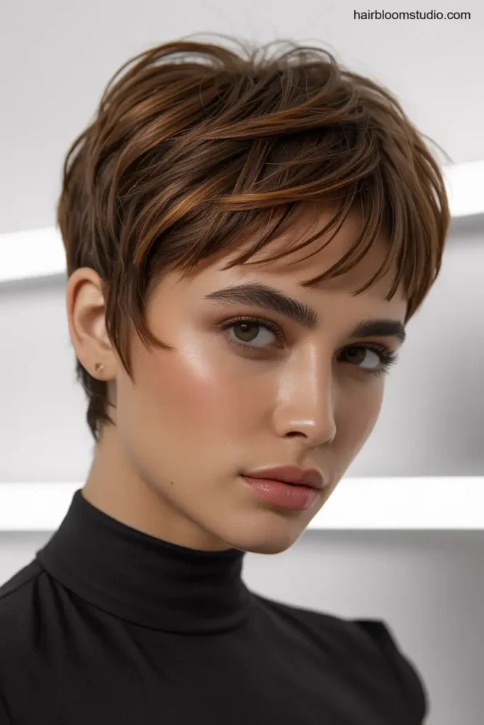 Pixie with Flutter Bangs