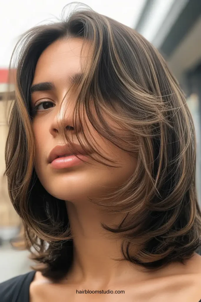 Shoulder-Length Feathered Cut