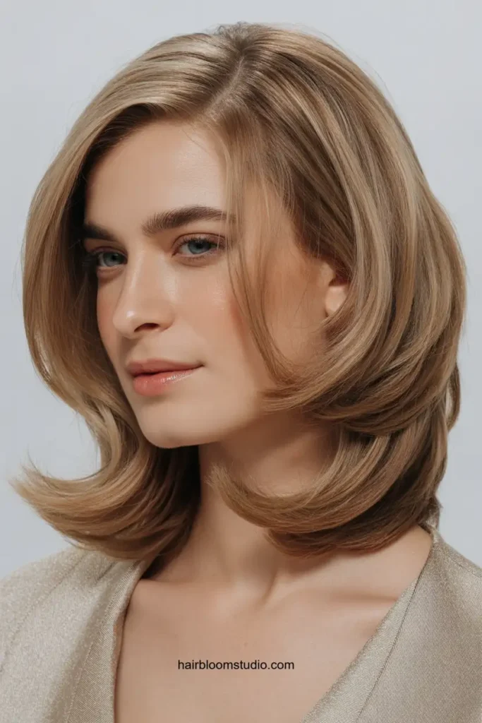 Side-Parted Long Layered Bob