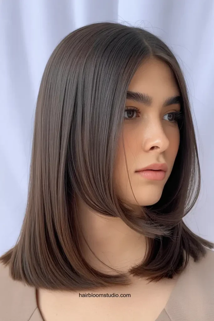 Sleek Straight Long Layered Bob