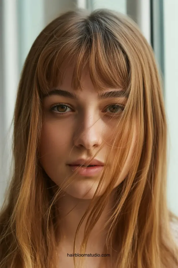 Wispy Curtain Flutter Bangs